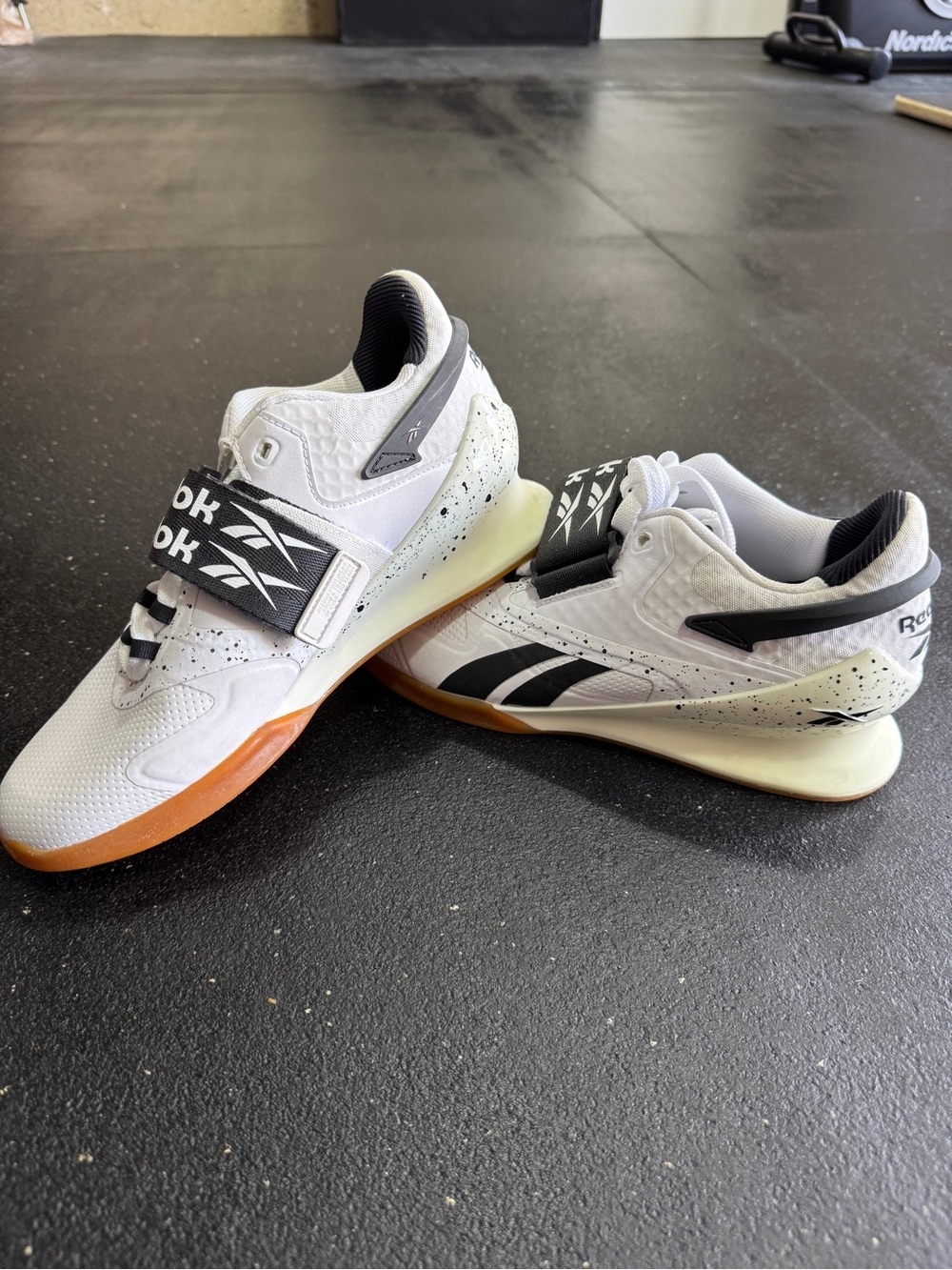 Reebok Legacy Lifters, Women, 9, White/Black with Gum Sole